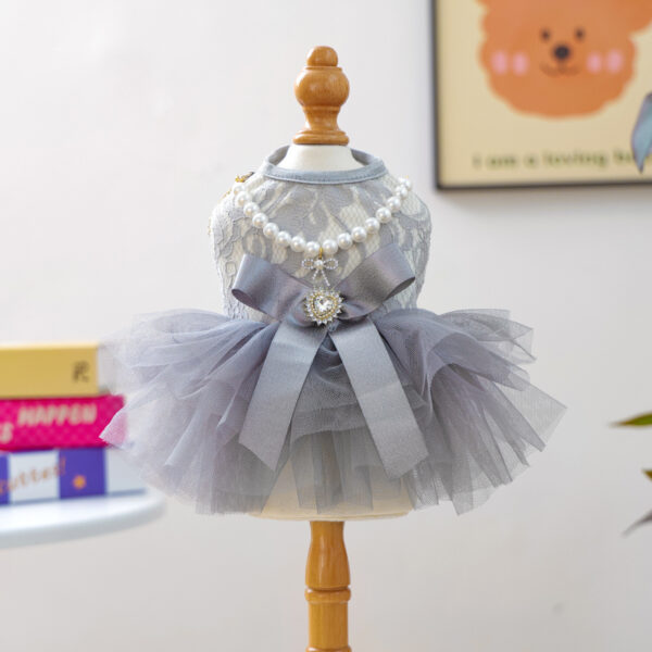 gray lace pet tutu dress