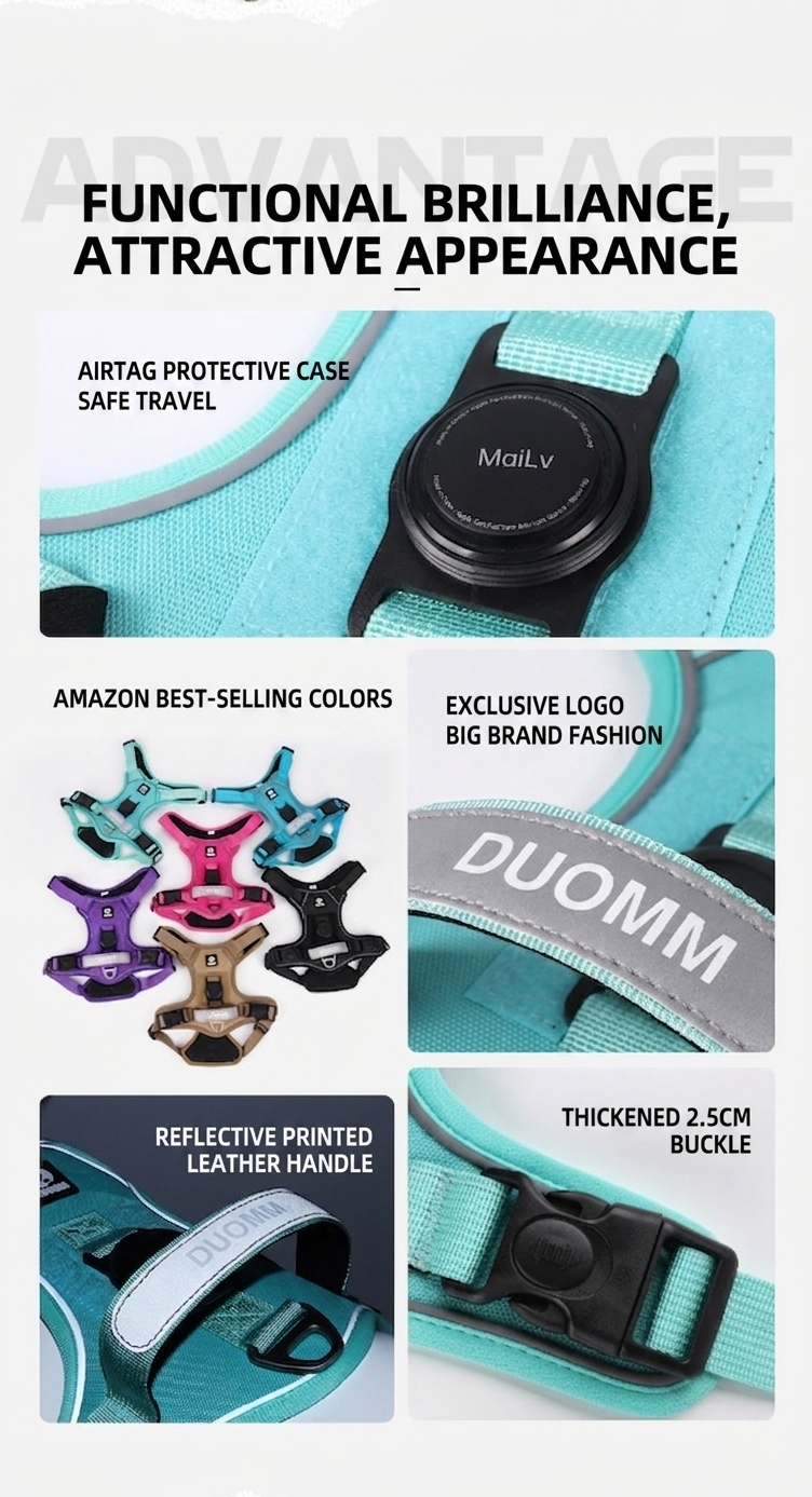 airtag integrated no pull dog harness